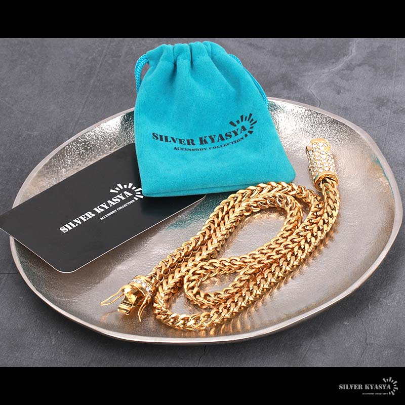 ステンレス パヴェネックレス [n346]