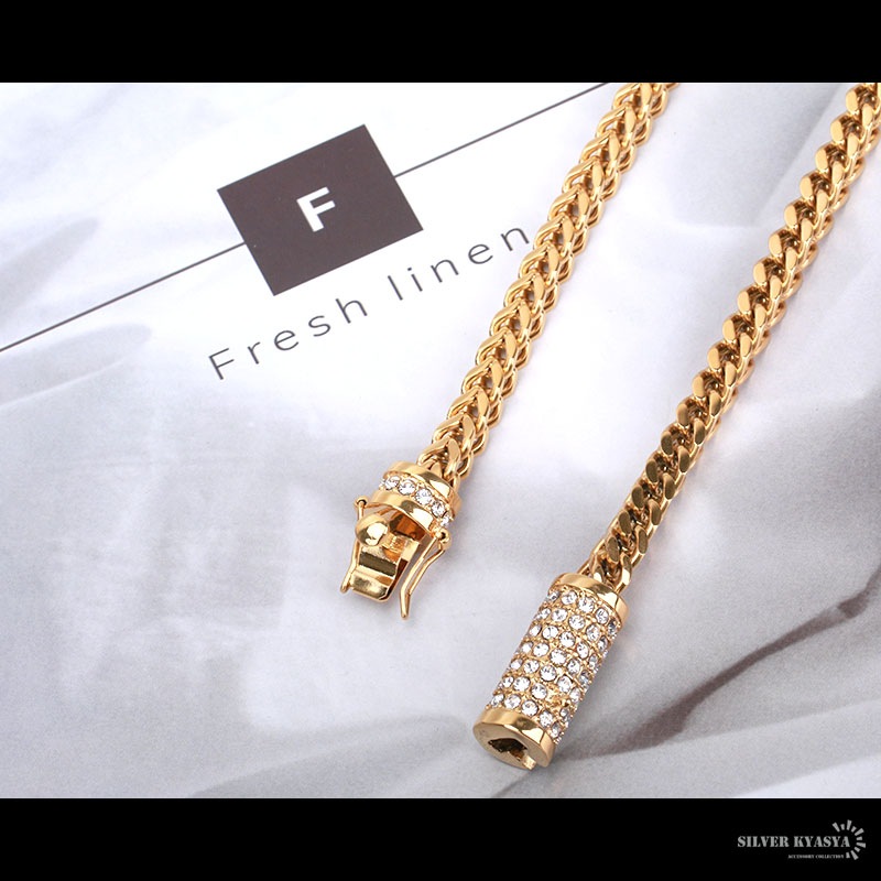 ステンレス パヴェネックレス [n346]