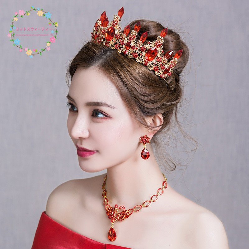 ウエディング ティアラ クラウン ネックレス ピアス/イヤリング セット 結婚式 花嫁 パーティー mdprevattcaulkingandwaterproofing.com