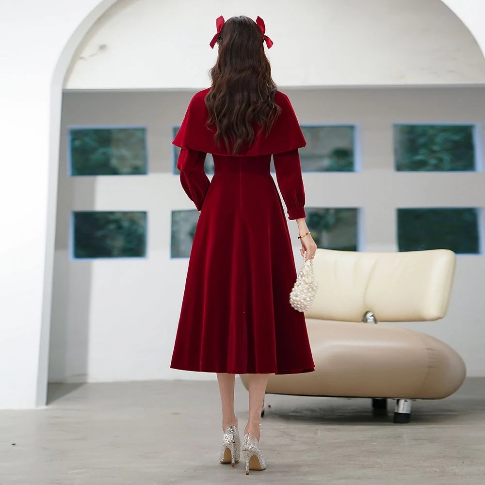 ウェア 2025 婚約ドレス女性スモールホストドレスミッドロングスタイル ウェア 2025 婚約ドレス女性スモールホストドレスミッドロングスタイル