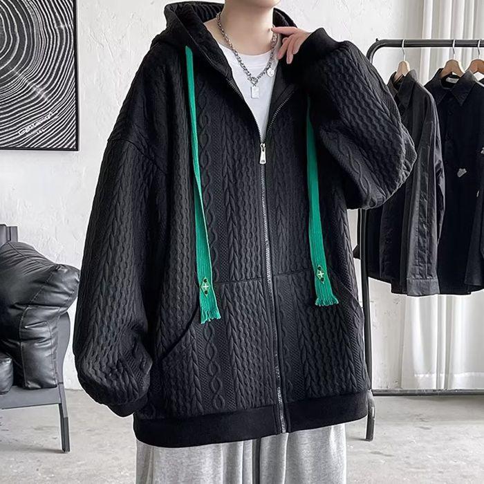 万能流行感パーカーメンズジップアップパーカー無地スウェット長袖服秋服秋ライトアウタージャケット父のギフトプレゼント