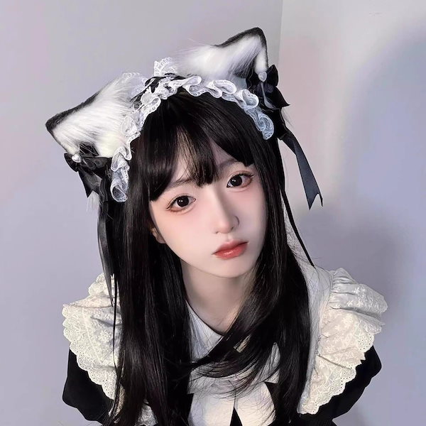 Qoo10] Lolita頭飾り女猫耳コスプレレースロ