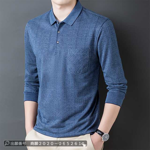 最安挑戦 春新作 新作 送料無料 ポロシャツ メンズ 長袖 トップス 胸ポケット付き 春 秋 ラペル 無地 ゆったり ゴルフウェア スポーツ 吸汗 速乾 男性 紳士 ビジネス シンプル 中高年 40代