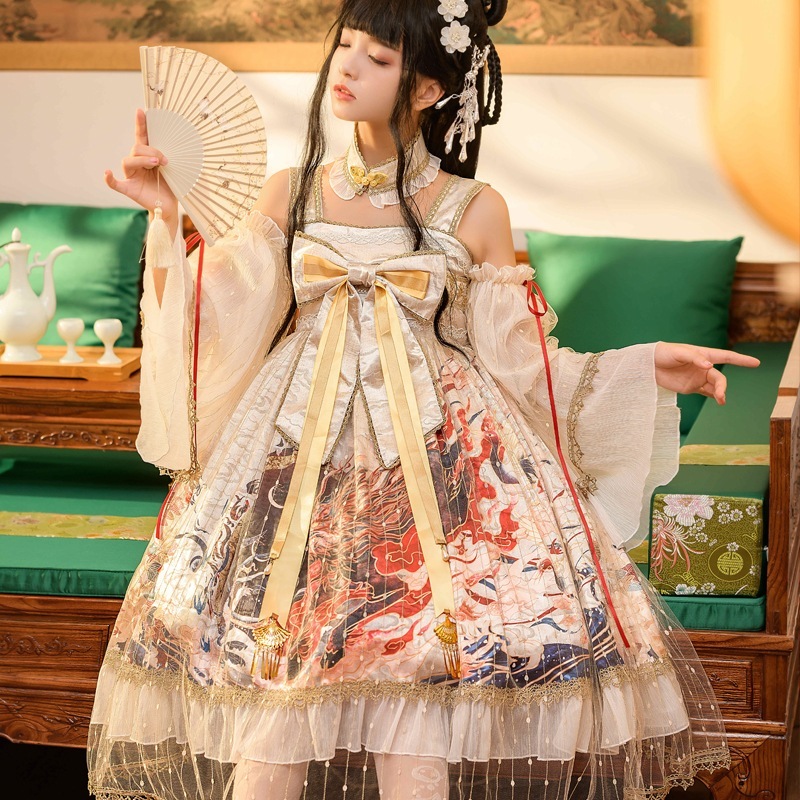 韩菇凉設定计ロリータ麒麟踏祥中华风汉要素006衣裙女 母の日 母の日-0006066 韩菇凉設定计ロリータ麒麟踏祥中华风汉要素006衣裙女 母の日 母の日-0006066