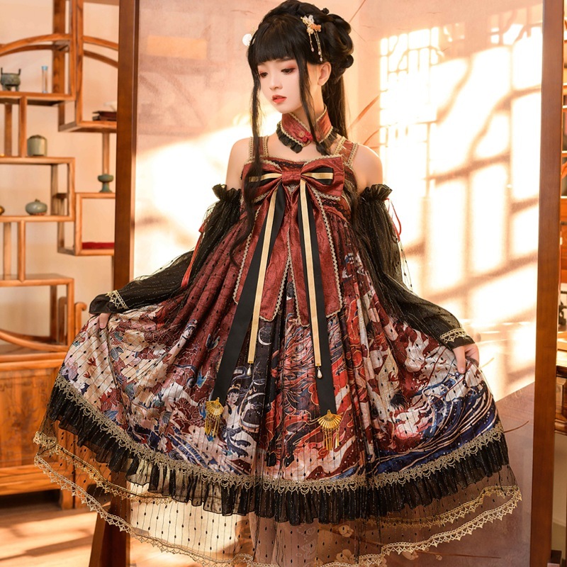 韩菇凉設定计ロリータ麒麟踏祥中华风汉要素006衣裙女 母の日 母の日-0006066 韩菇凉設定计ロリータ麒麟踏祥中华风汉要素006衣裙女 母の日 母の日-0006066