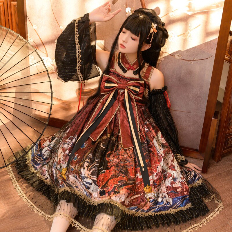 韩菇凉設定计ロリータ麒麟踏祥中华风汉要素006衣裙女 母の日 母の日-0006066 韩菇凉設定计ロリータ麒麟踏祥中华风汉要素006衣裙女 母の日 母の日-0006066