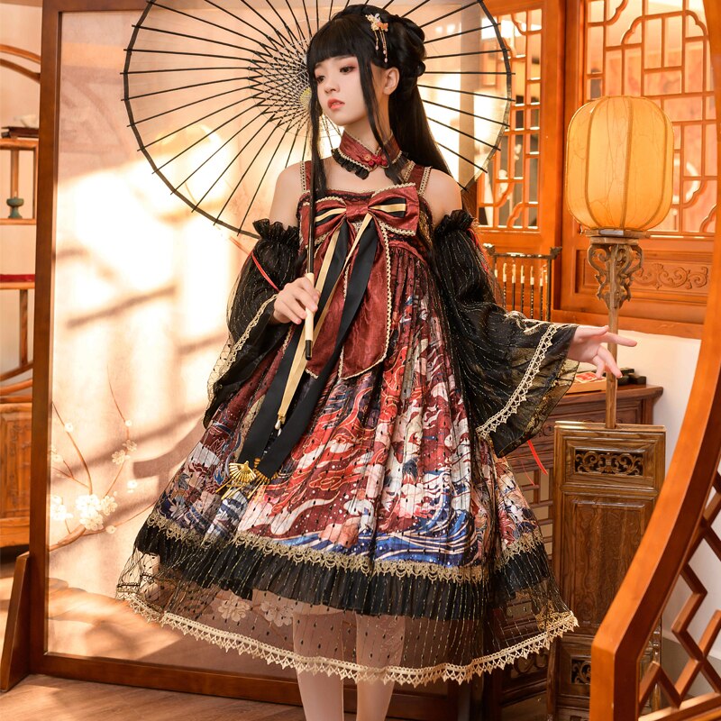 韩菇凉設定计ロリータ麒麟踏祥中华风汉要素006衣裙女 母の日 母の日-0006066 韩菇凉設定计ロリータ麒麟踏祥中华风汉要素006衣裙女 母の日 母の日-0006066