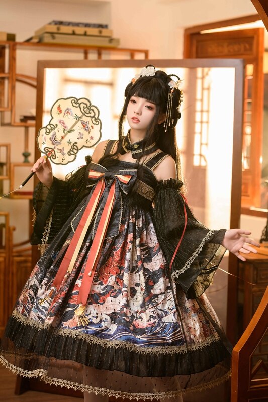 韩菇凉設定计ロリータ麒麟踏祥中华风汉要素006衣裙女 母の日 母の日-0006066 韩菇凉設定计ロリータ麒麟踏祥中华风汉要素006衣裙女 母の日 母の日-0006066