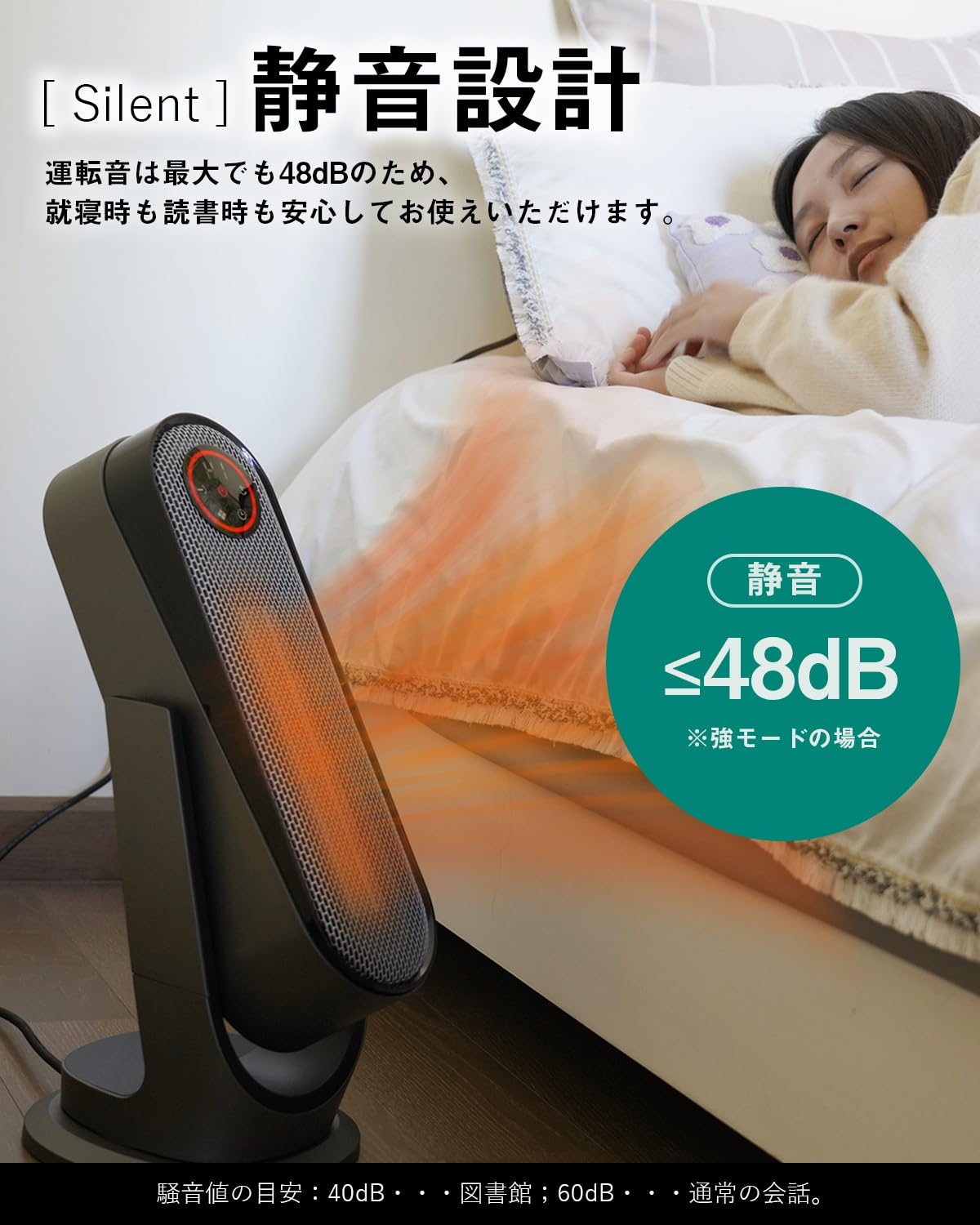 LNSOO セラミックヒーター 2秒速暖 上下左右自動首振り 立体送風 1200W 4段階温度調整 省エネ ECOモード リモコン遠隔操作 LEDタッチパネル 1-48時間自動OFFタイマー メモリー