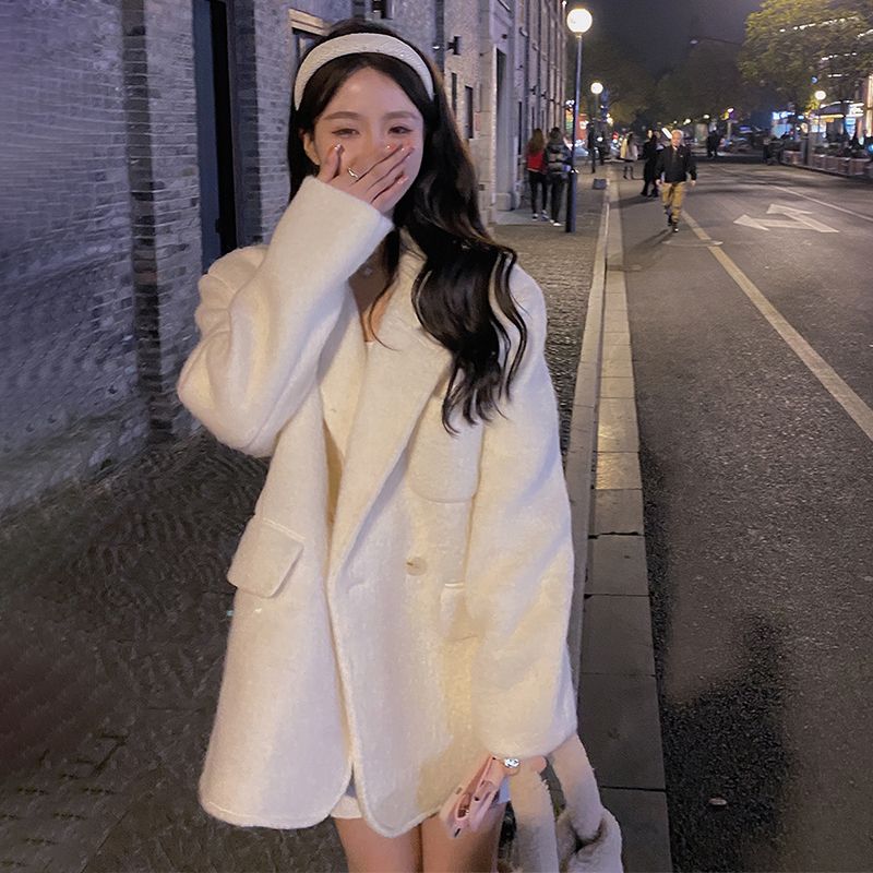 ホワイト スーツジャケット レディース 冬服 レディース可愛い 新しい レディースファッション