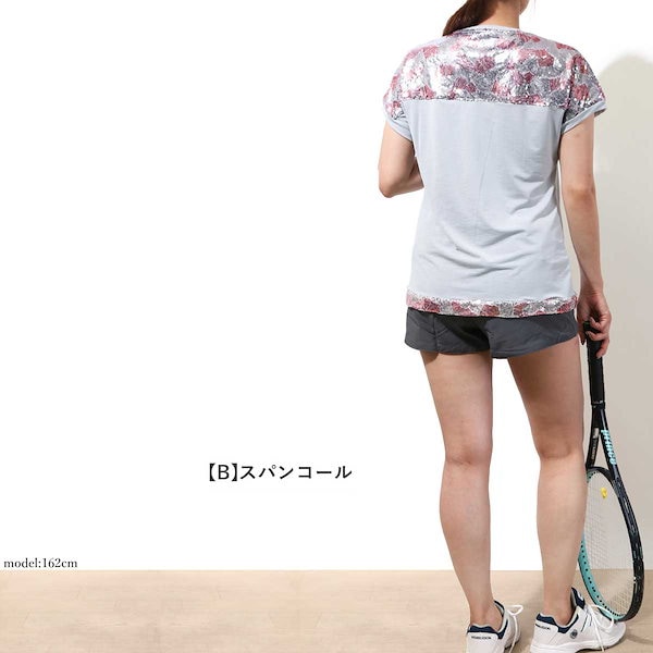 ２点テニス Tシャツ とスカート Qoo10] 新柄追加テニスウェア Tシャツ テニス