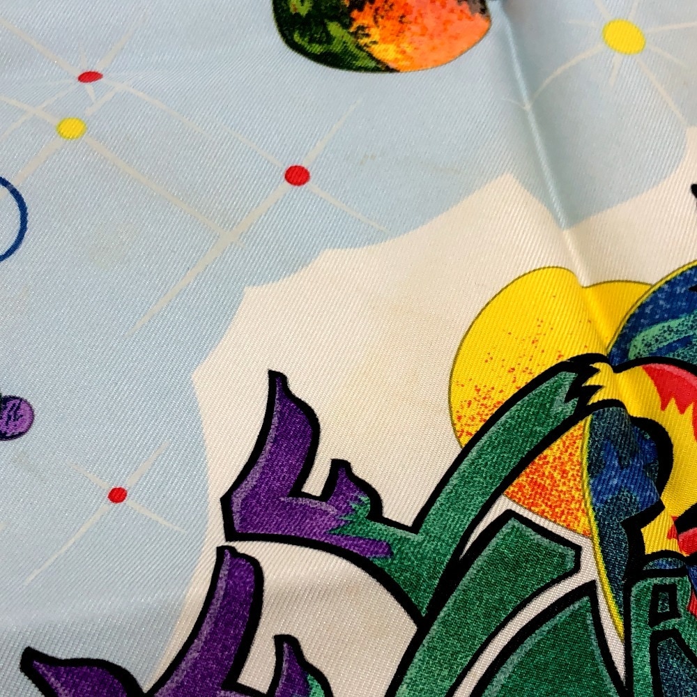 スカーフ カレ90 THE ALFEE ジアルフィー 25周年記念 AUBE LIBRE COMME L ANGE 夜明け シルク マルチカラー