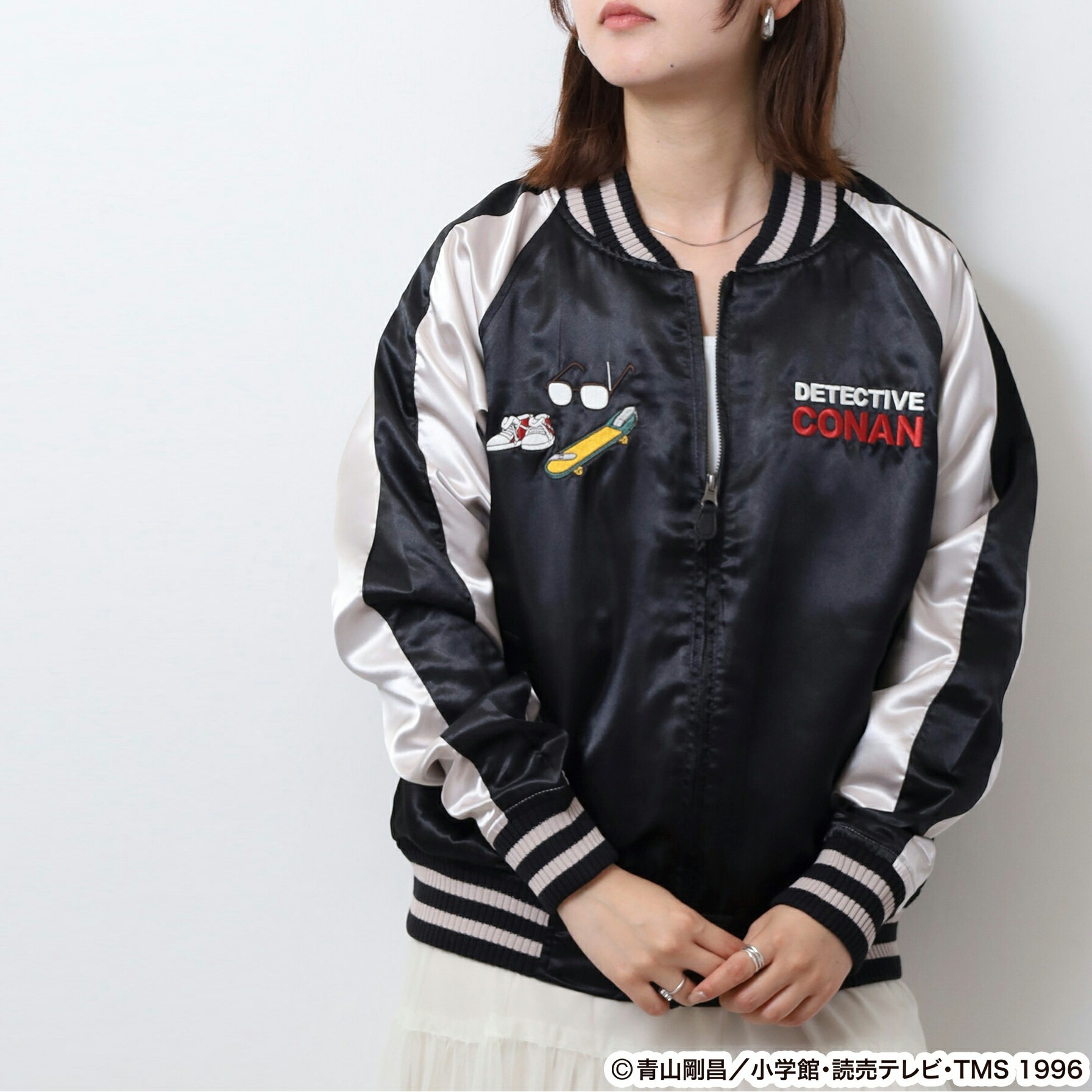 キャラクター 名探偵コナン スカジャン スケボー柄 羽織 アウター ジャケット レディース メンズ キャラクター 名探偵コナン スカジャン スケボー柄 羽織 アウター ジャケット レディース メンズ