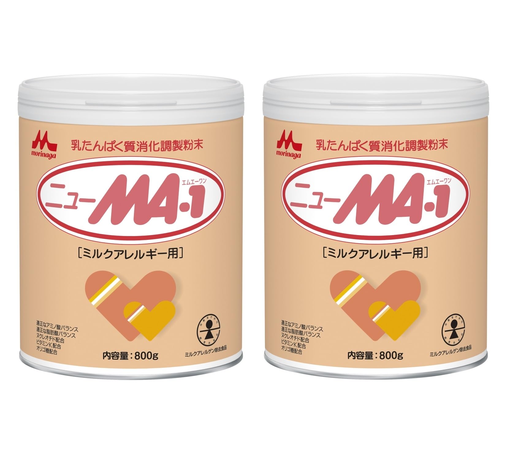 【Amazon.co.jp限定】森永 ニューMA-1 大缶 800g×2缶パック ミルクアレルギー用 粉ミルク