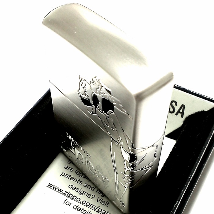 ZIPPO ライター ウィンディ ２面加工 ジッポーガール 彫刻 シルバーサテン クラシック オールドデザイン 可愛い レトロ おしゃれ メンズ レディース ギフト プレゼント