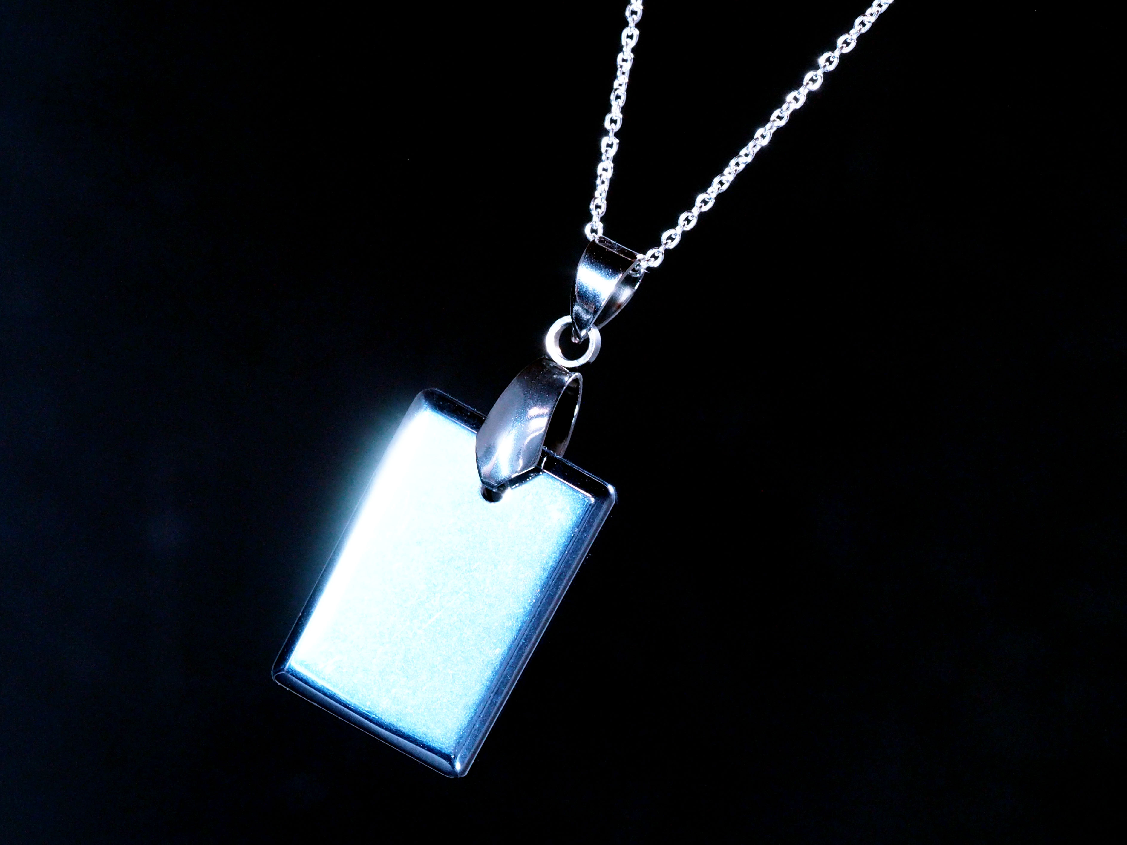 【 純度99％ 】 テラヘルツ ネックレス プレート 鉱石 天然石 メンズ ジュエリー アクセサリー