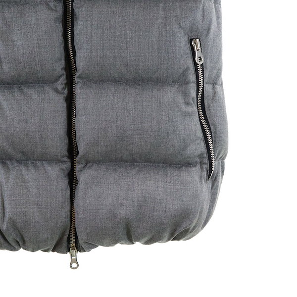 DUVETICA フード付きダウンベスト グレー DUVETICA バイカラー フード