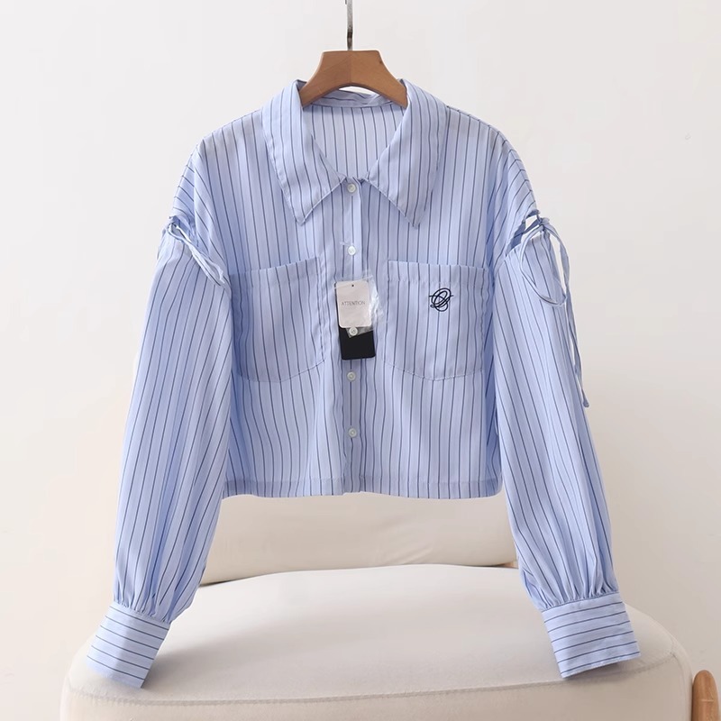 トップス シャツ 襟付き 前開き ボタン 胸ポケット カットアウトデザイン 袖リボン ショート丈 かわいい 大人可愛い きれいめ シンプル 上品 おしゃれ かっこいい カジュアル こなれ感 個性的 トップス シャツ 襟付き 前開き ボタン 胸ポケット カットアウトデザイン 袖リボン ショート丈 かわいい 大人可愛い きれいめ シンプル 上品 おしゃれ かっこいい カジュアル こなれ感 個性的