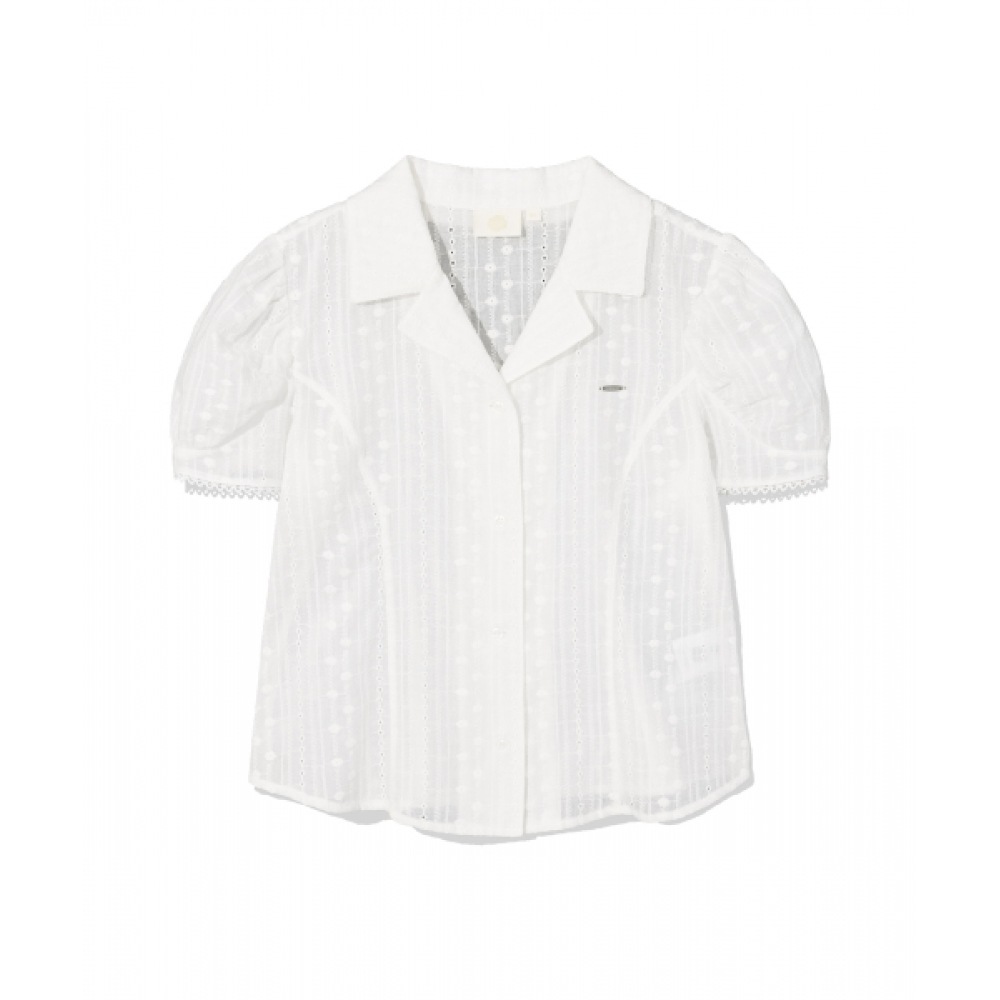 COVERNAT WOMAN レースハーフブラウス ホワイト COVERNAT WOMAN レースハーフブラウス ホワイト