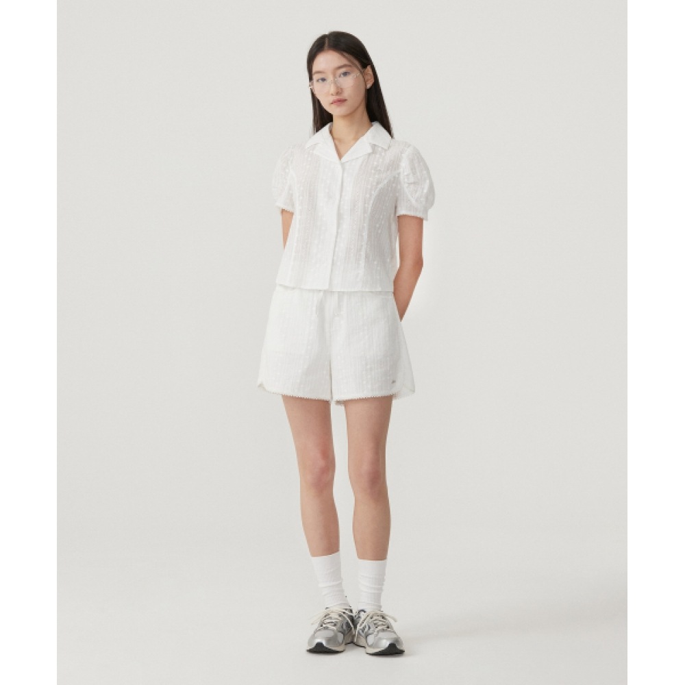 COVERNAT WOMAN レースハーフブラウス ホワイト COVERNAT WOMAN レースハーフブラウス ホワイト