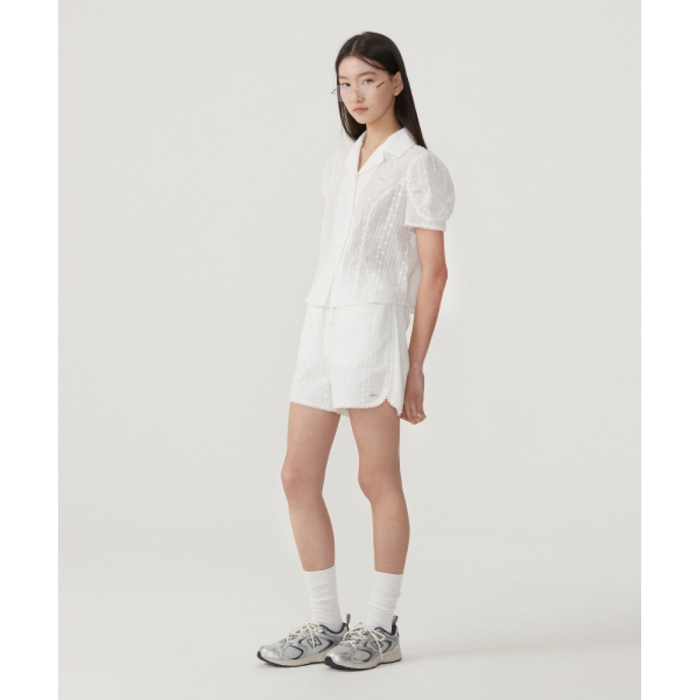 COVERNAT WOMAN レースハーフブラウス ホワイト COVERNAT WOMAN レースハーフブラウス ホワイト