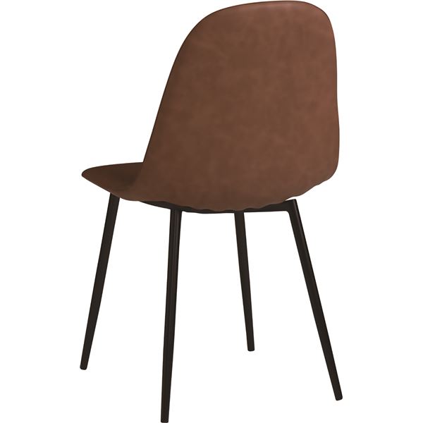 ダイニングチェア パーソナルチェア 約幅44cm 2脚組 ブラウン PVC 合皮 合成皮革 スチール製 脚付き 組立品 リビング ダイニングチェア パーソナルチェア 約幅44cm 2脚組 ブラウン PVC 合皮 合成皮革 スチール製 脚付き 組立品 リビング