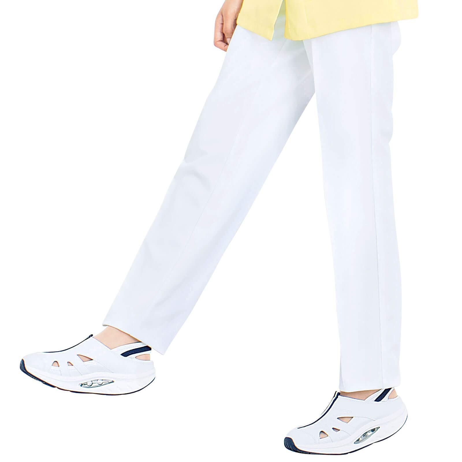 [アンファミエ] ナースシューズ スポーツフィットスニーカー 舟底ソール 疲れにくい 2WAY 蒸れ防止 メッシュ素材 ネイビー 24.0~24.5