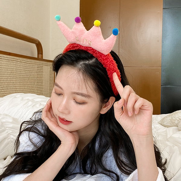 Qoo10] 王冠カチューシャ女洗顔束ねヘアバンドヘア
