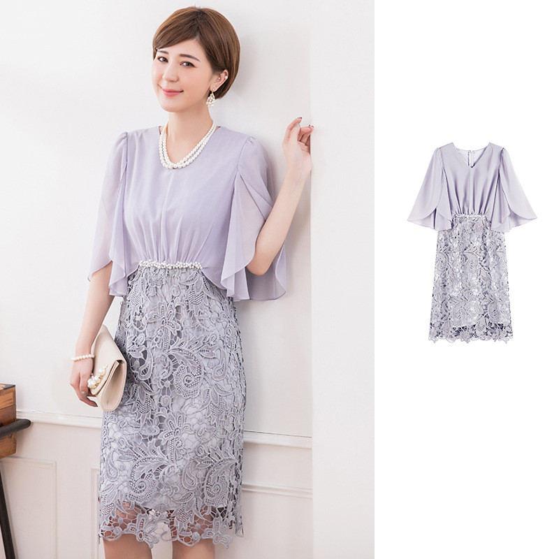 卒業式 服 母 服装 ワンピーススーツ セレモニースーツ レース Vネック ドルマン 卒園式 ママ 入学式 レディース 母親 40代 50代 30代 OL 通勤 面接