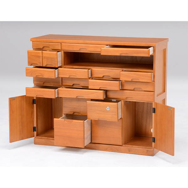 ファックス台 電話台 FAX台 キャビネット 引き出し収納付き 鍵付き 幅93x奥行32x高さ78cm