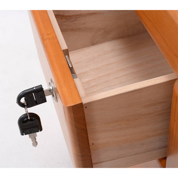 ファックス台 電話台 FAX台 キャビネット 引き出し収納付き 鍵付き 幅93x奥行32x高さ78cm