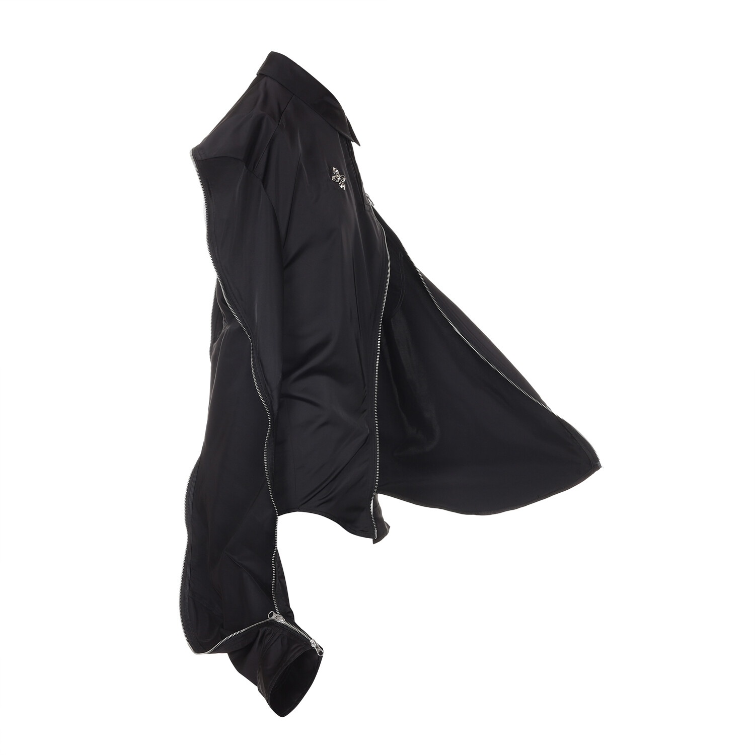 トップス surgery SURGERY】 SURGERY SYMMETRIC ZIPPERS DETAIL SHIRTS : BLACK