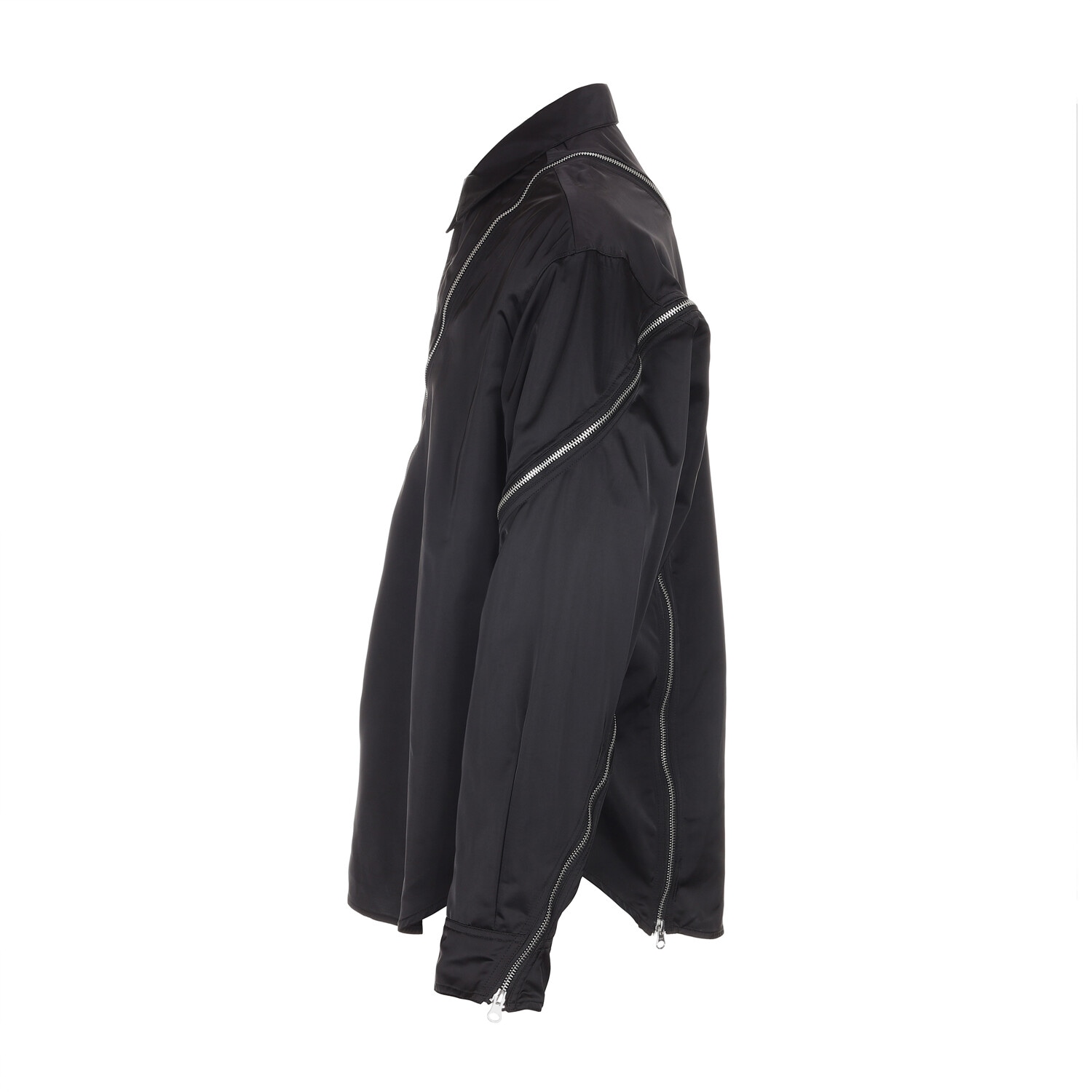 トップス surgery SURGERY】 SURGERY SYMMETRIC ZIPPERS DETAIL SHIRTS : BLACK