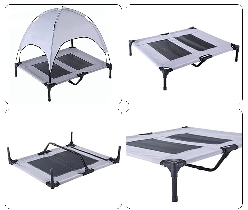 キャノピー 付 ペット用 メッシュ ベッド 選べる2サイズ サンルーフ 取り外し可能 組み立て式 脚 キャノピー 付 ペット用 メッシュ ベッド 選べる2サイズ サンルーフ 取り外し可能 組み立て式 脚