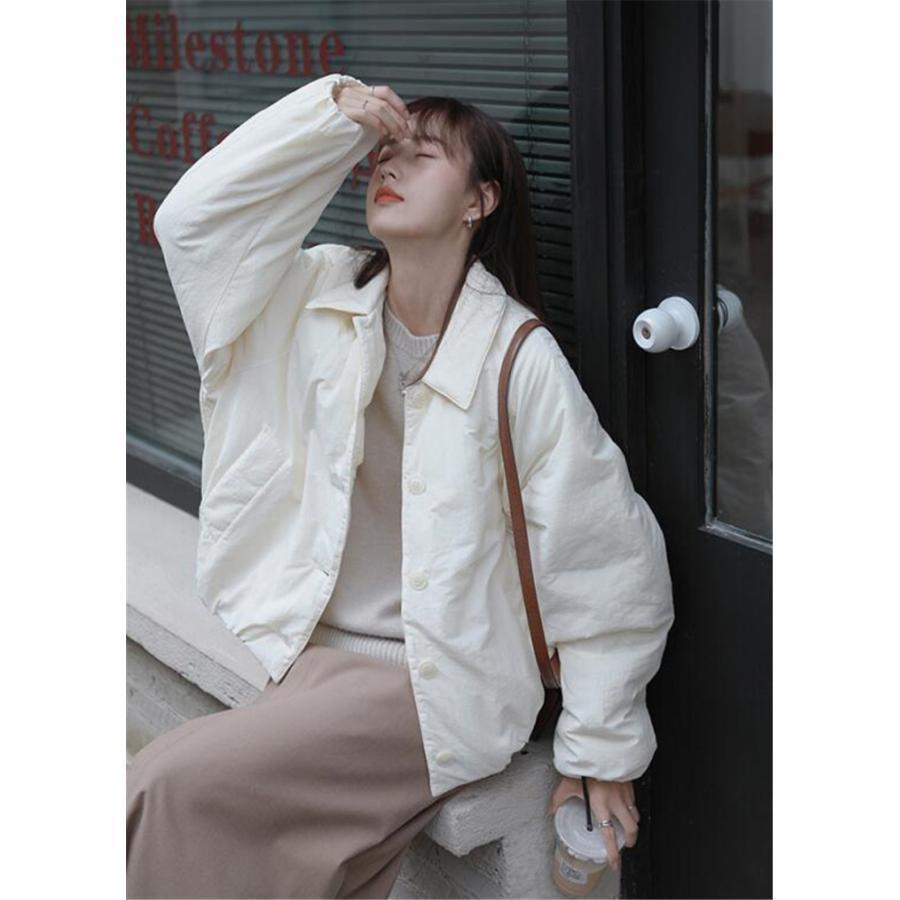 目玉商品 超人気 中綿ジャケット レディース 中綿コート ダウンコート 開襟 アウター 無地 カジュアル ホワイト ブラック 結婚式 プレゼント シンプル