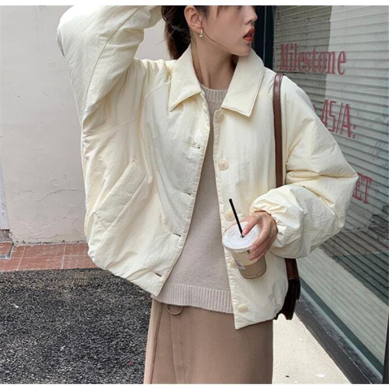 目玉商品 超人気 中綿ジャケット レディース 中綿コート ダウンコート 開襟 アウター 無地 カジュアル ホワイト ブラック 結婚式 プレゼント シンプル