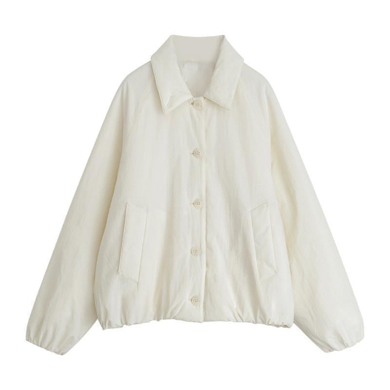 目玉商品 超人気 中綿ジャケット レディース 中綿コート ダウンコート 開襟 アウター 無地 カジュアル ホワイト ブラック 結婚式 プレゼント シンプル