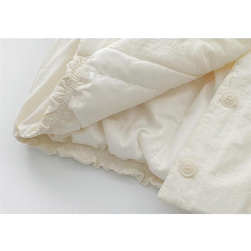 目玉商品 超人気 中綿ジャケット レディース 中綿コート ダウンコート 開襟 アウター 無地 カジュアル ホワイト ブラック 結婚式 プレゼント シンプル