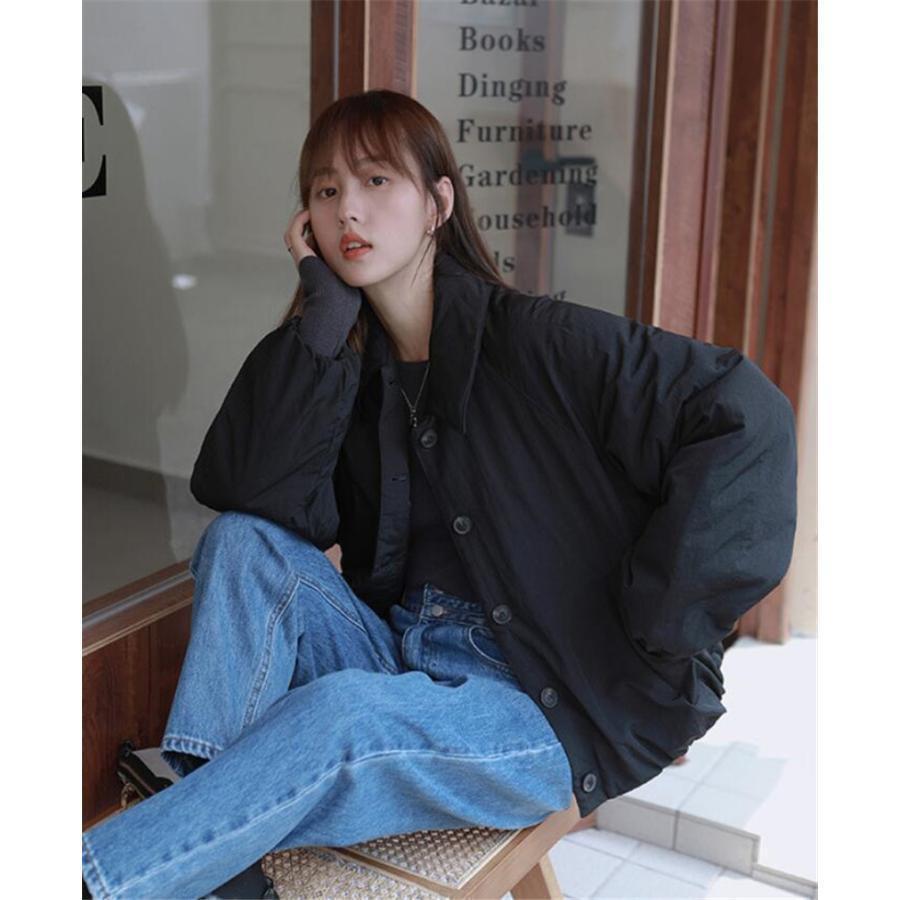 目玉商品 超人気 中綿ジャケット レディース 中綿コート ダウンコート 開襟 アウター 無地 カジュアル ホワイト ブラック 結婚式 プレゼント シンプル