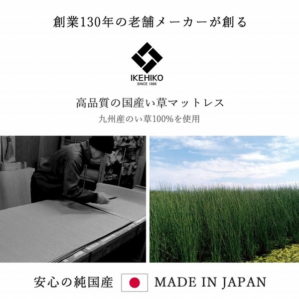 い草 マットレス 3つ折り セミダブル 約120x210cm ブラック 国産 抗菌 防臭 防音