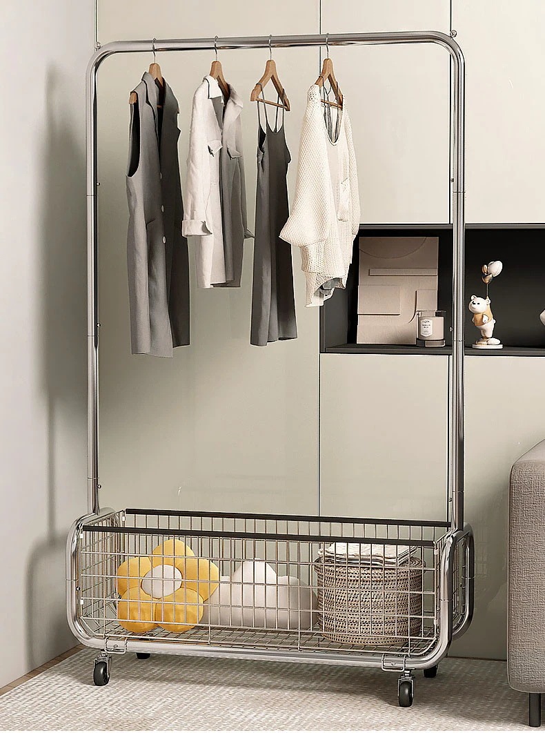 ハンガーラックキャスター付き 衣帽掛け 寝室用 ベッドサイドクローゼット 衣服掛け簡易収納ラック 洋服ラック収納カゴ付き多機能収納 大容量パイプハンガーラック頑丈 防水 耐腐食性 組立簡単洋服かけス ハンガーラックキャスター付き 衣帽掛け 寝室用 ベッドサイドクローゼット 衣服掛け簡易収納ラック 洋服ラック収納カゴ付き多機能収納 大容量パイプハンガーラック頑丈 防水 耐腐食性 組立簡単洋服かけス