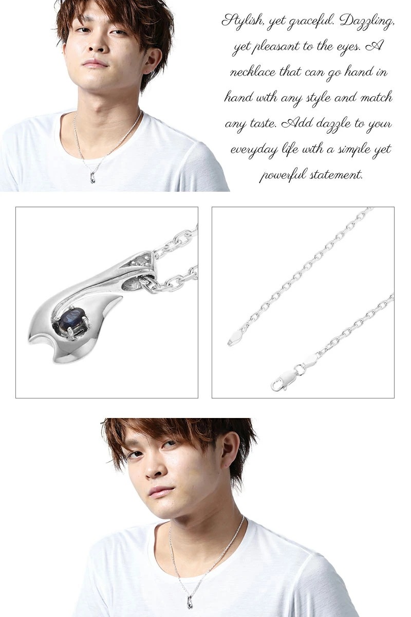 ペンダントネックレス メンズ フィッシュフック サファイヤ シルバー925 銀製品 釣り針 シンプル ペンダントネックレス メンズ フィッシュフック サファイヤ シルバー925 銀製品 釣り針 シンプル