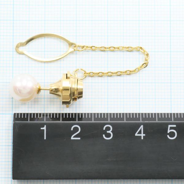 K18 18金 YG イエローゴールド 合金 ピンブローチ パール ジュエリー 中古