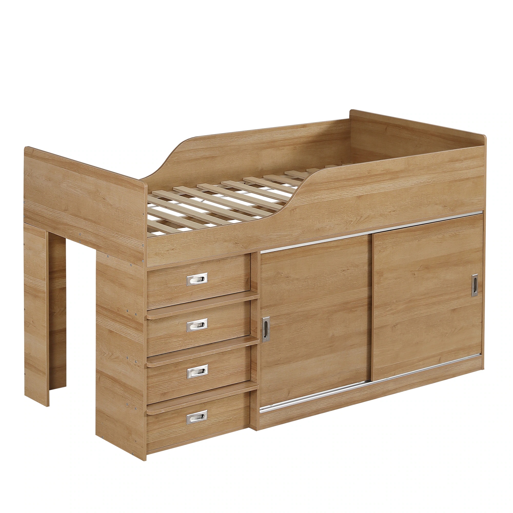 91【マット付き】システムベッド ロフトベッド S 木製 高さ115cm