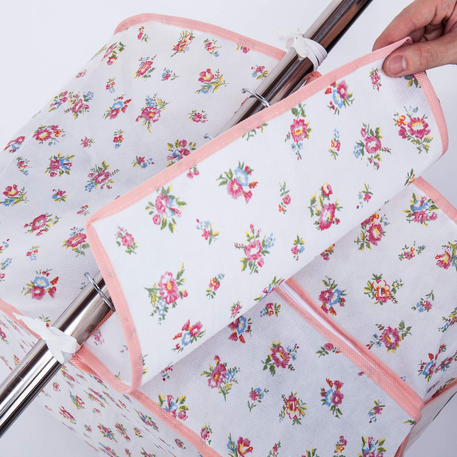 アストロ 洋服カバー ワイド 3枚 (スーツ2枚+ロング1枚) プチローズ柄 不織布 透明窓 防虫剤ポケット付き 底までカバー まとめて収納 600-24 アストロ 洋服カバー ワイド 3枚 (スーツ2枚+ロング1枚) プチローズ柄 不織布 透明窓 防虫剤ポケット付き 底までカバー まとめて収納 600-24