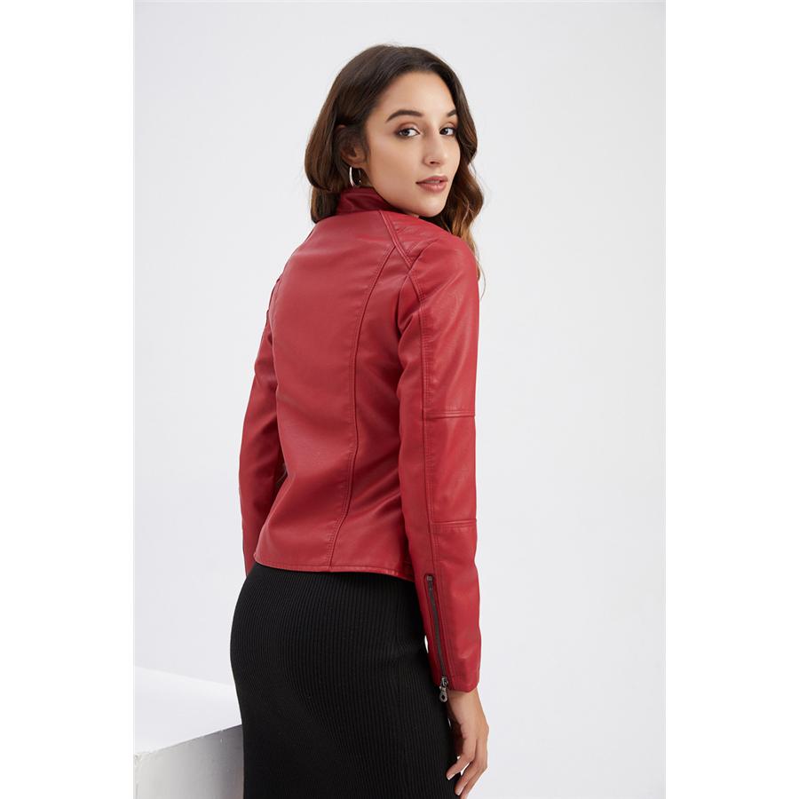 大人の魅力 レザージャケット ライダース 革ジャン レディース バイクジャケット 立ち襟 ダブル シングル 防寒 防風 アウター 合革 フェイクレザー