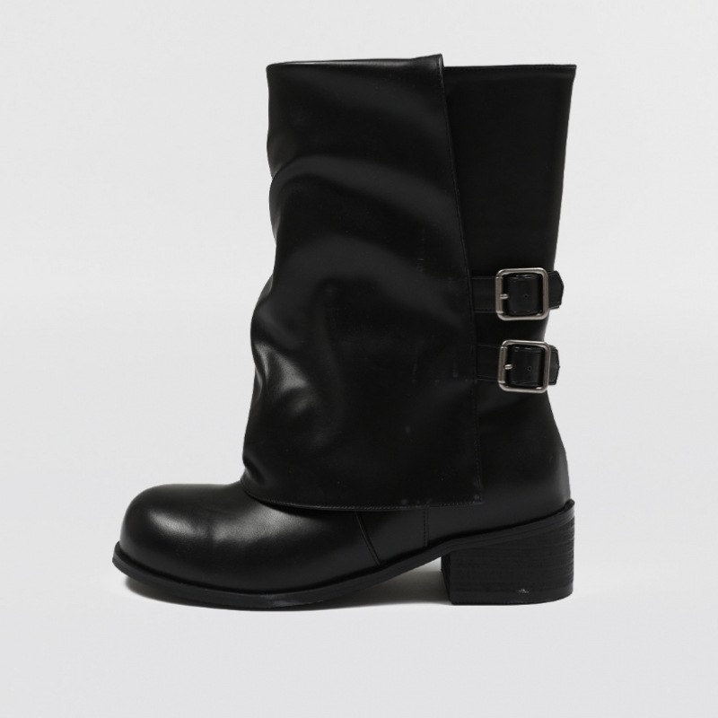 ブラックアップ ディセンテ バックル フォールディング ミドルブーツ ブラックアップ ディセンテ バックル フォールディング ミドルブーツ