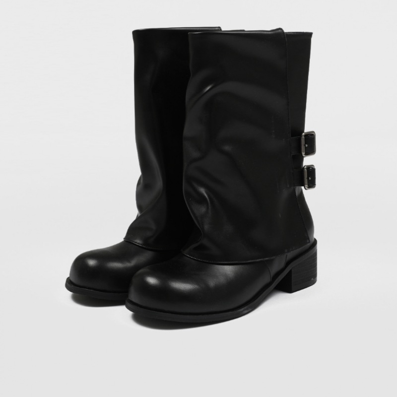 ブラックアップ ディセンテ バックル フォールディング ミドルブーツ ブラックアップ ディセンテ バックル フォールディング ミドルブーツ