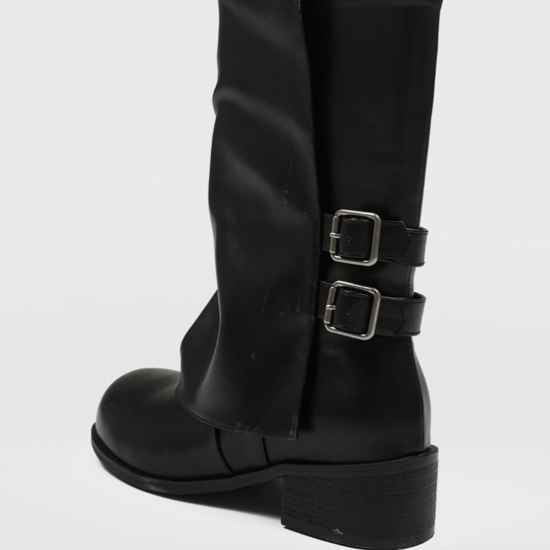 ブラックアップ ディセンテ バックル フォールディング ミドルブーツ ブラックアップ ディセンテ バックル フォールディング ミドルブーツ