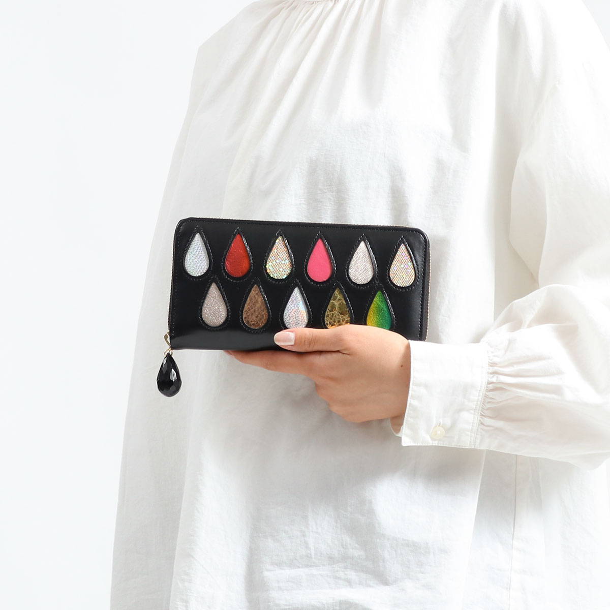 ツモリチサト 長財布 tsumori chisato 財布 ラウンドファスナー CARRY キャリー ドロップス ラウンドファスナー長財布 本革 ブランド レディース 57922